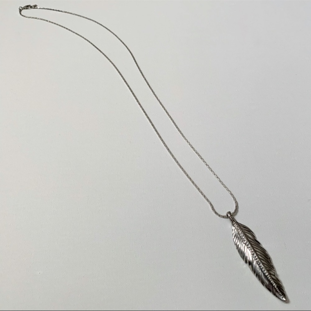 Express Feather Charm Long Necklace